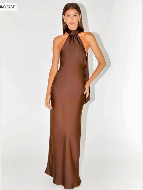 Peppermayo Dresses & Skirts - Peppermayo keena scarf maxi brown dress